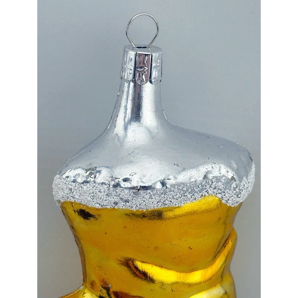 Vintage 1950's-60's Polish Hand Blown Glass Stocking Ornament. 4